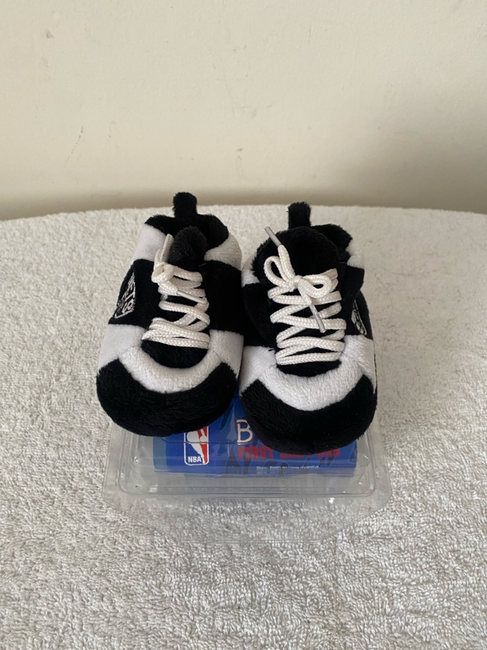 Black and White Plush Kids Shoes - Baby Sneaker Booties